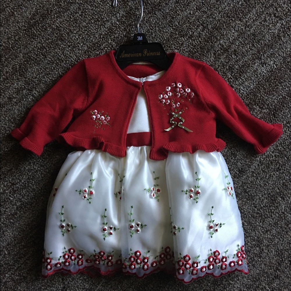 Baby Girl Off-White Floral Dress